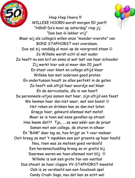 gedicht man 50 jaar|50 Jaar verjaardag 